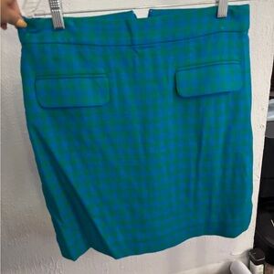 J. Crew Blue and Green Pencil Skirt